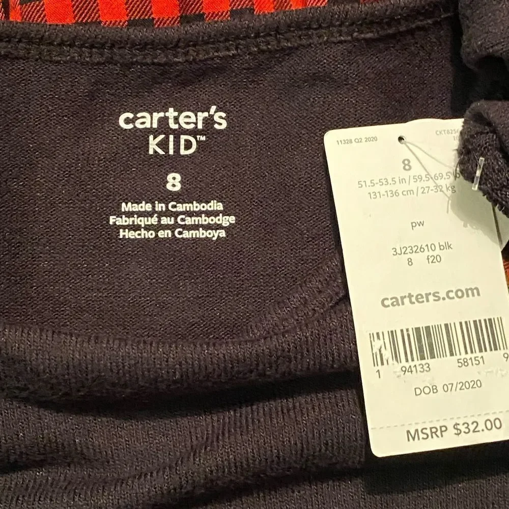 Carter’s Girls Plaid Peplum Jersey Top